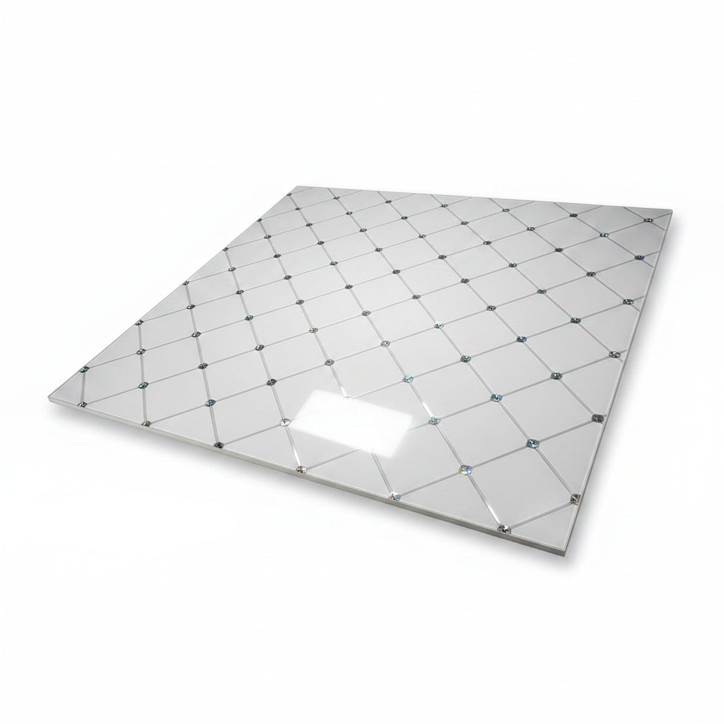 CIELO PVC COLOR BLANCO DECORADO CON PLATEADO 20CMX6MTRS DS-H004 PIEZA