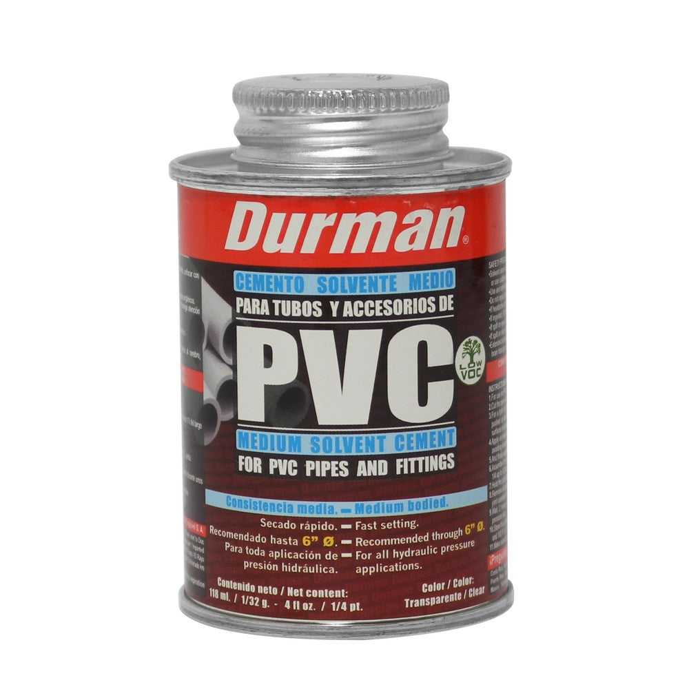 PEGAMENTO PARA PVC 118 ML TRANSPARENTE DURMAN