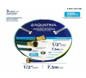 MANGUERA REFORZADA 1/2PLGX7.5METROS AQUAFINA A-RH1-2X7.5M