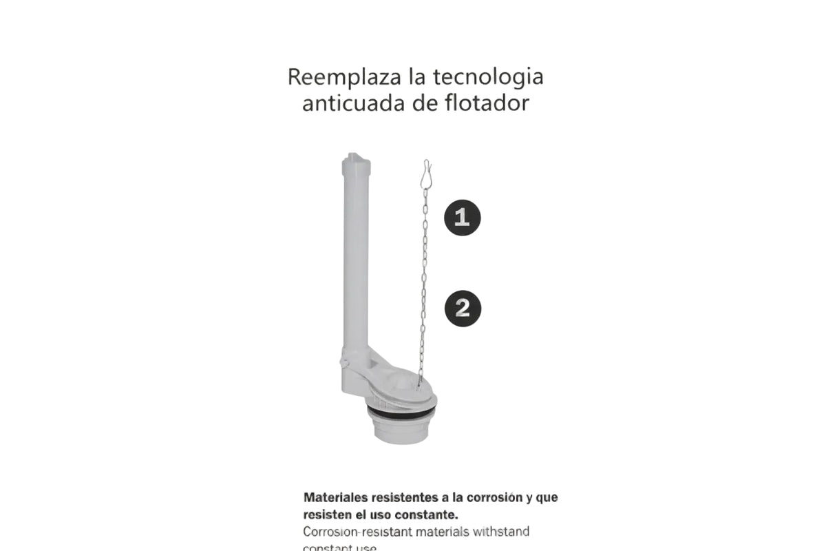 VALVULA DE DESCARGA UNIVERSAL PARA TANQUE DE INODORO DUCAS 20702