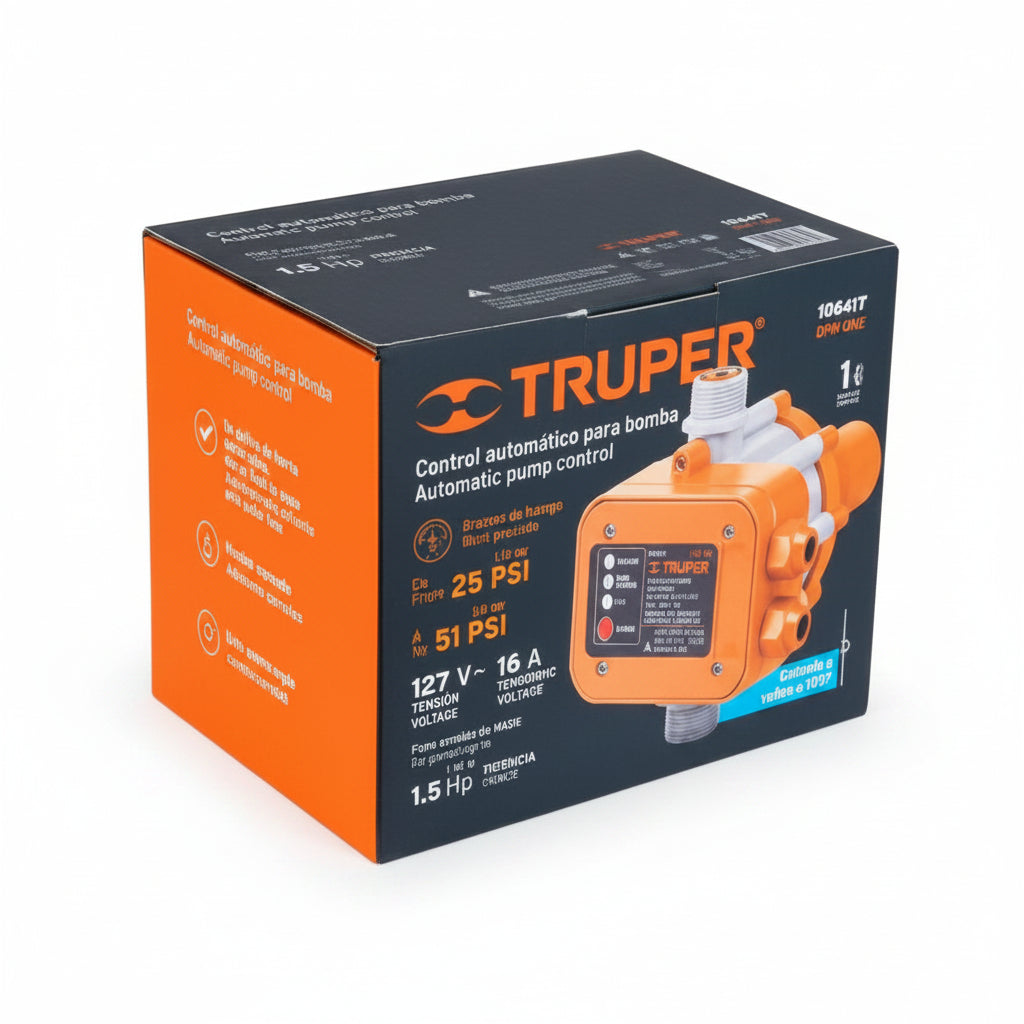 CONTROL AUTOMATICO PARA BOMBA 180 GRADOS TRUPER 102417