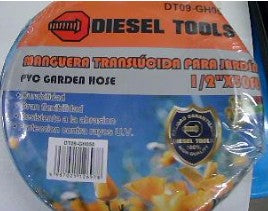MANGUERA TRASLUSIDA PARA JARDIN 1/2PLG*50FT DIESEL TOOLS DT09-GH050