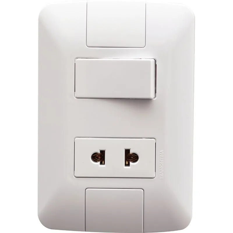 INTERRUPTOR TRAMONTINA 10A+TOMA 15-16A 57241/072
