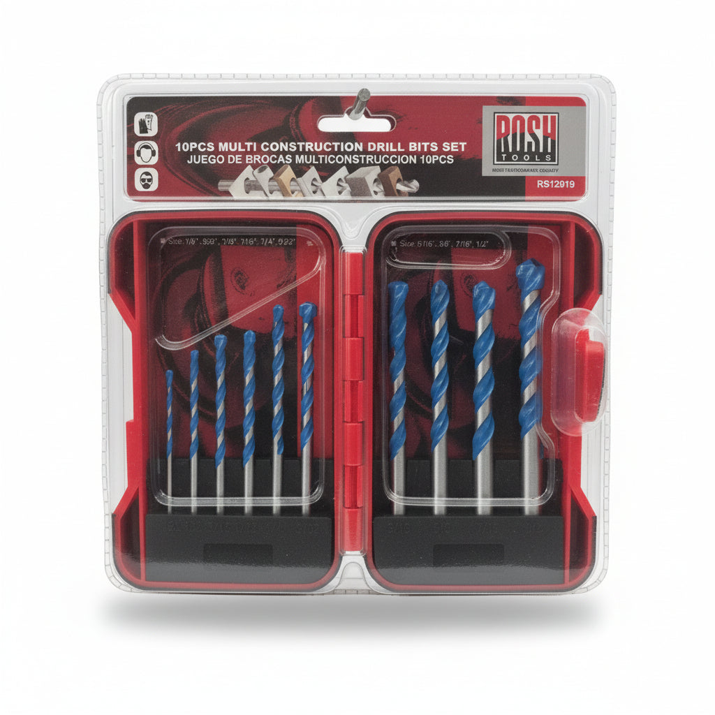 JUEGO DE BROCAS MULTIMATERIAL 10PCS ROSH TOOLS RS12919