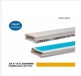 CANALETA PARA CABLES CON ADHESIVO 20X10X2000MM TRIC T-PVCT-20X10