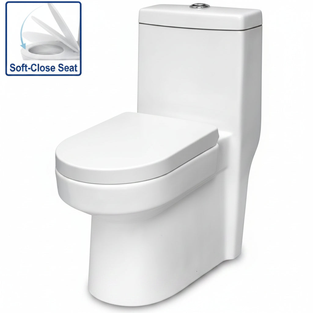 INODORO UNA PIEZA DUAL FLUSH 3.8 L - 5.5 L BLANCO SIFON OCULTO WMY2A01 WADFOW 794397