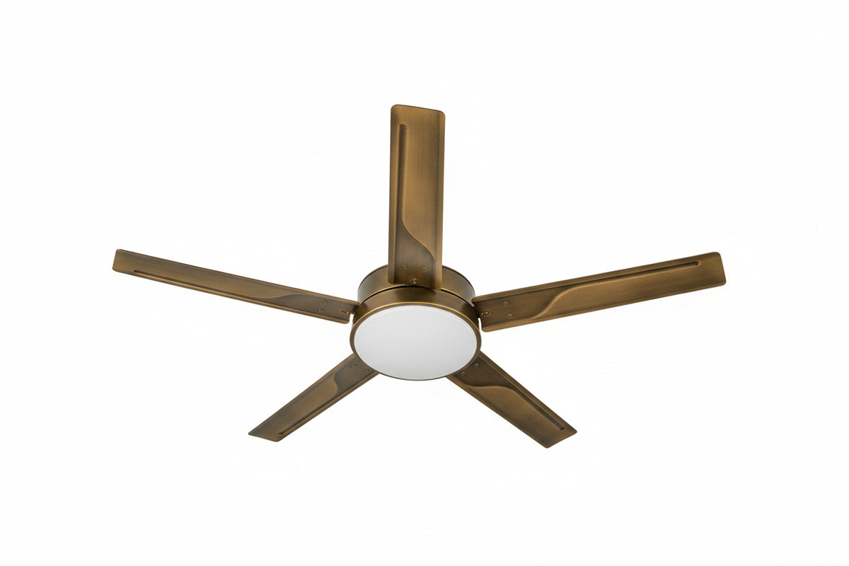 VENTILADOR DE TECHO 5 ASPAS CON LUZ DORADO 53X33X27 CM FS 226