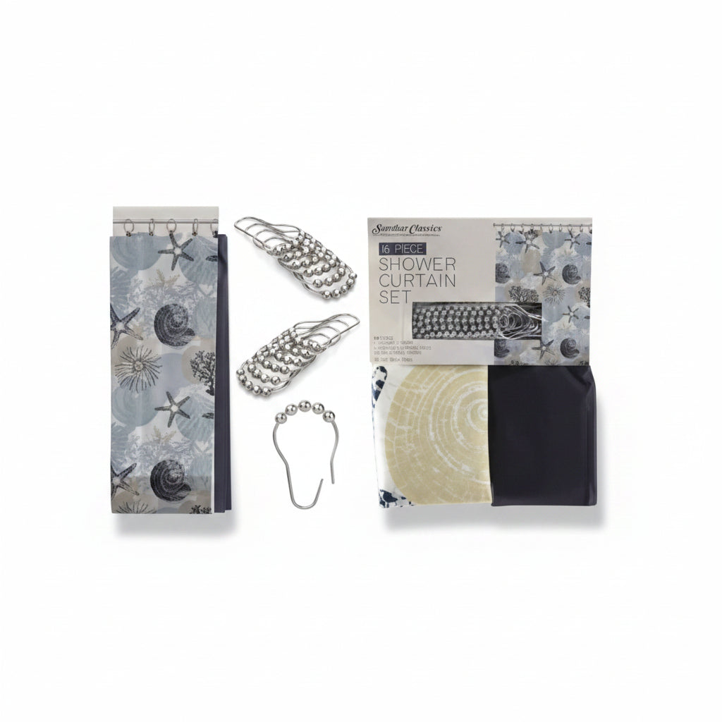 SET DE CORTINA PARA BAÑO 70X72PLG SCR-8291
