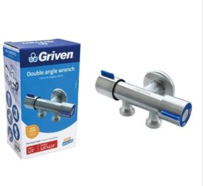 LLAVE DE ANGULO DOBLE GRIVEN 1/2X3/8 PLG GV-AVD-3-8