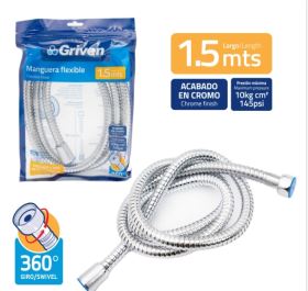 MANGUERA FLEXIBLE PARA DUCHA 1.5 MTS GRIVEN GV-SH-150C