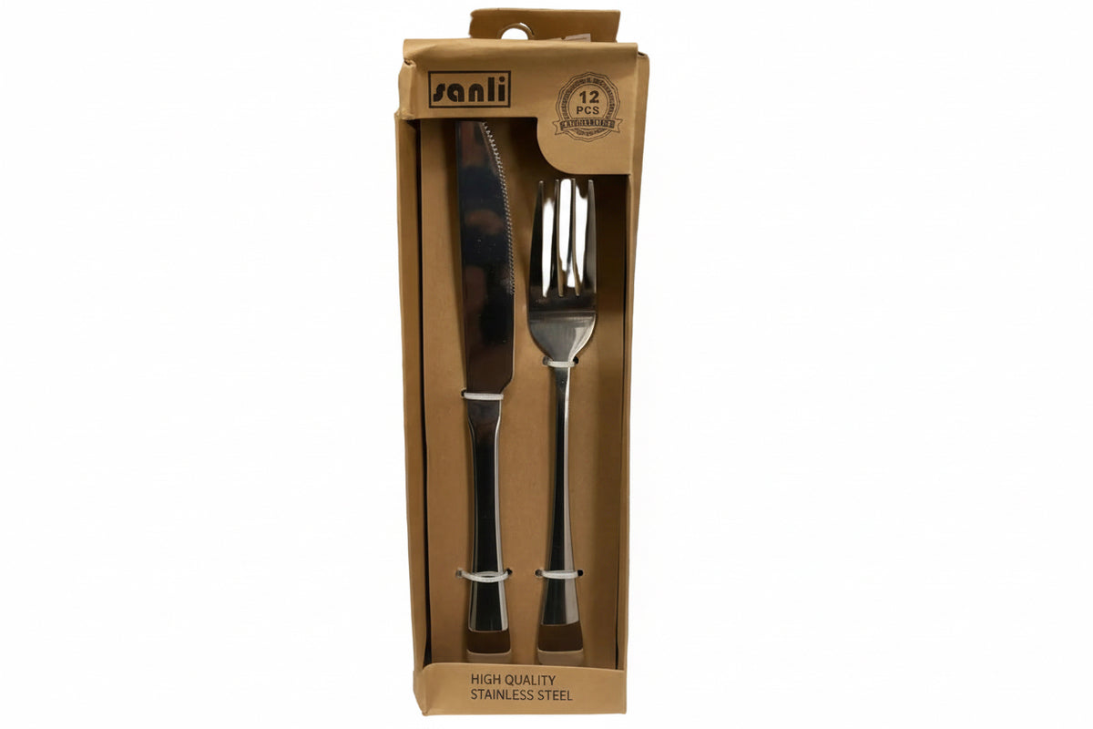 SET DE TENEDOR Y CUCHILLO SANLI 12PCS 4293