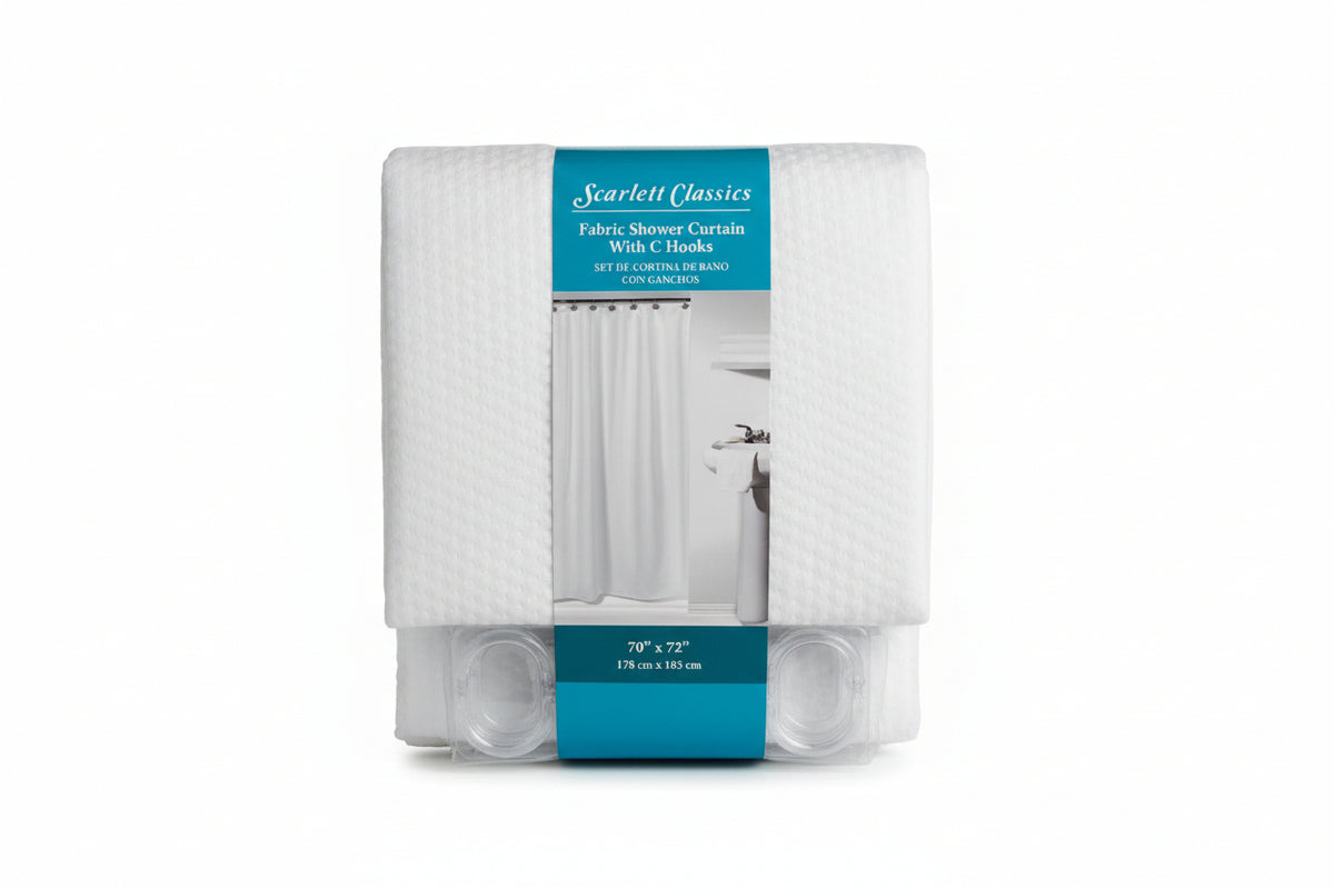 CORTINA DE BAÑO 70x72 CON GANCHOS SCARLET CLASSICS NV-845