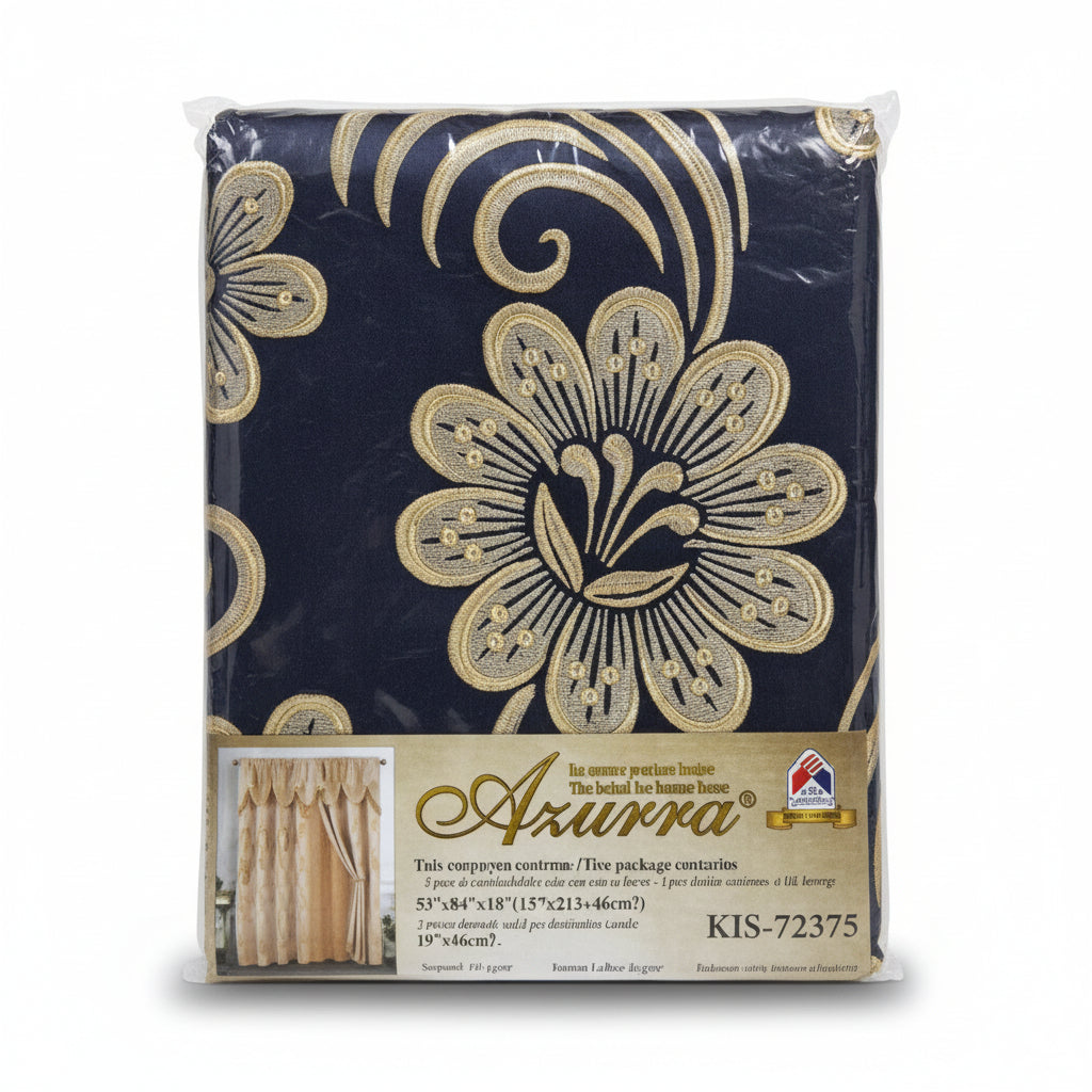 SET DE CORTINAS PARA SALA 2PCS SURTIDO 55X84PLG KIS-72375