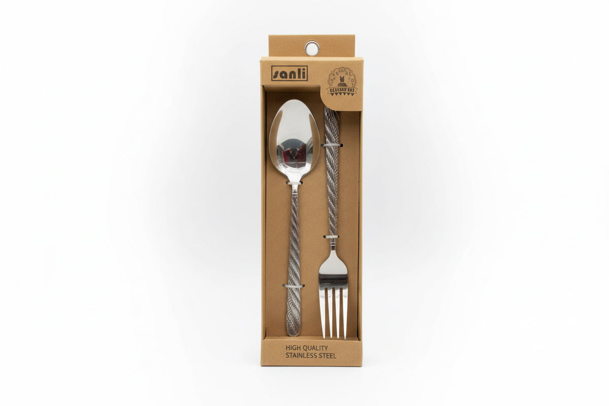 SET PLATEADO DE CUCHARA Y TENEDOR SANLI 12 PCS