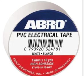 CINTA AISLANTE ELECTRICA BLANCA 10YRDS ET-912 ABRO 076143