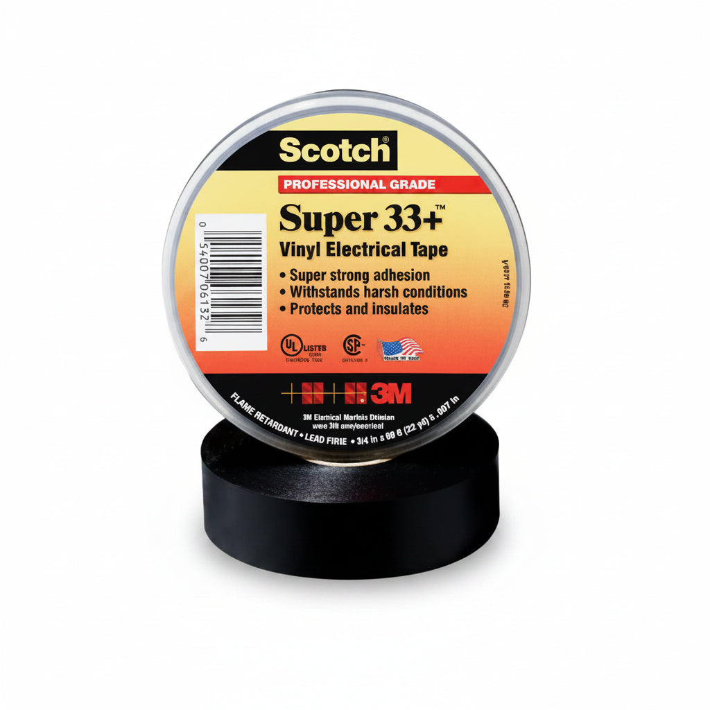 CINTA AISLANTE ELECTRICA NEGRA 3/4PLG 20 YRDS 3M SCOTCH SUPER 33