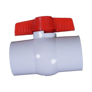 VALVULA DE BOLA PVC LISA 1/2PLG MARIPOSA AZUL/ROJA
