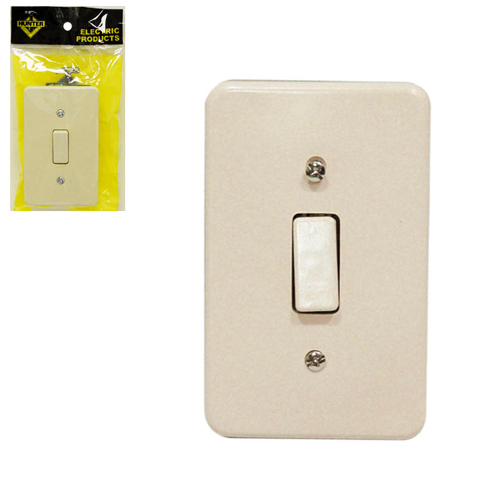 INTERRUPTOR SENCILLO C/TAPA 10A-125V HUNTER EL-1296