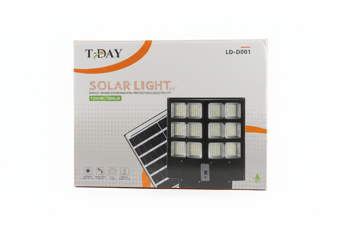 LAMPARA LED CON PANEL SOLAR 1600W LD-D002 CON BRAZO T-DAY