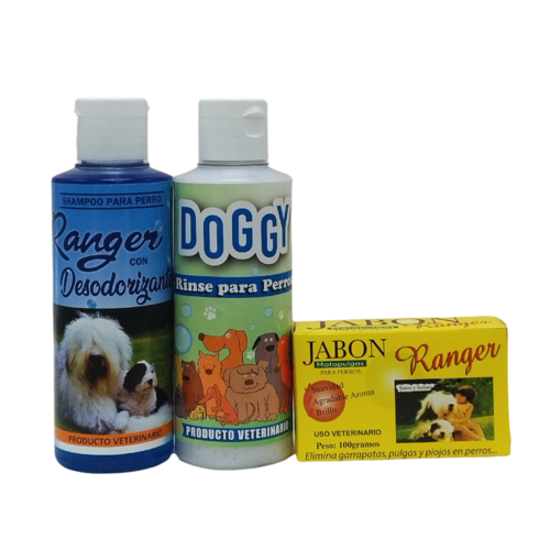 SET SHAMPOO+RINSE+JABON RANGER DOGGY