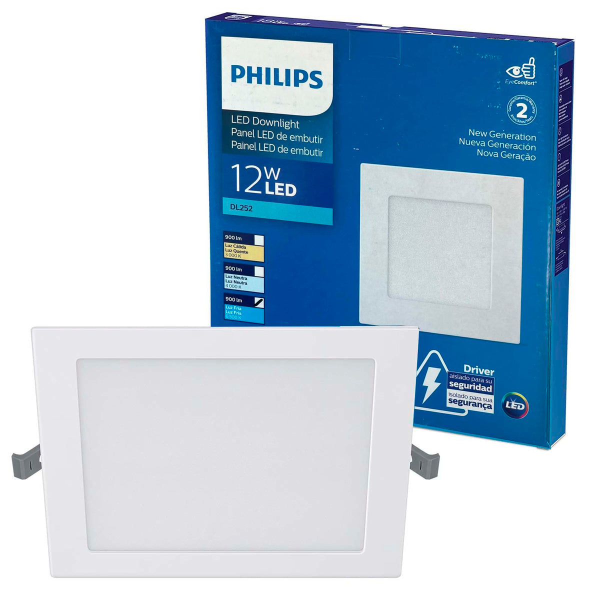 PANEL LED CUADRADO EMPOTRAR 12W DL252 PHILIPS
