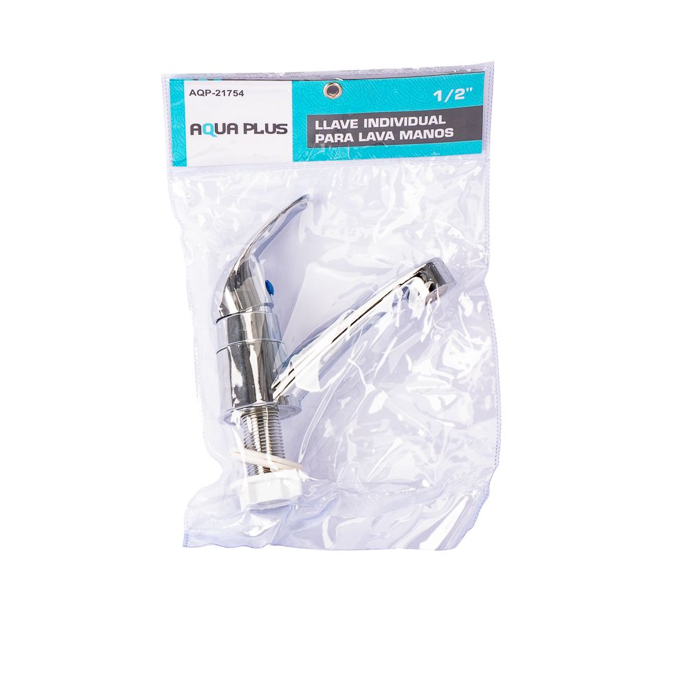 LLAVE INDIVIDUAL PARA LAVAMANOS DE 1/2 AQUA PLUS AQP-21754