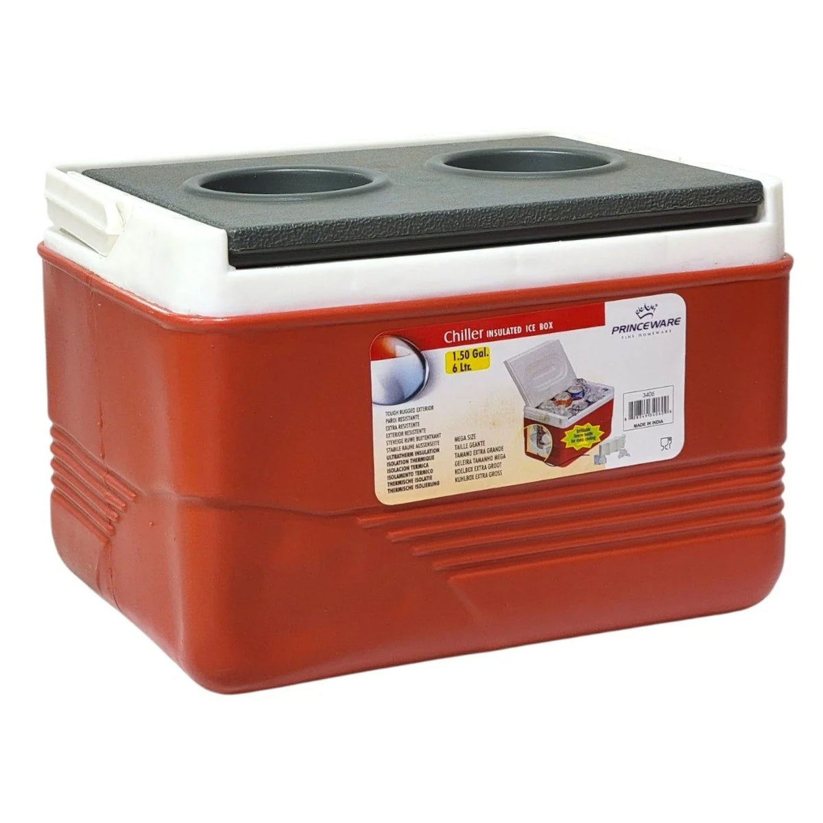 HIELERA CUADRADA PEQUEÑA 6 LITRO COLORES PRINCEWARE