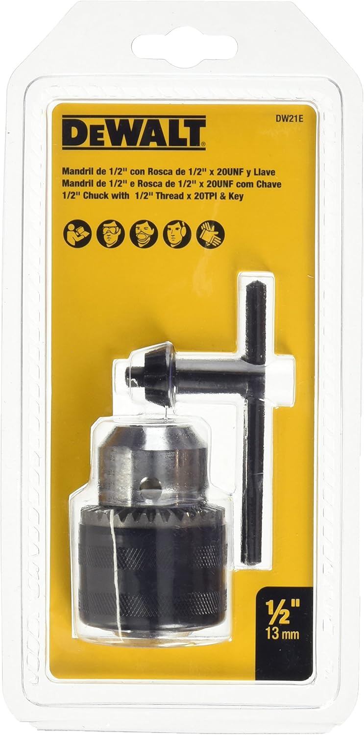 MANDRIL BROQUERO CON LLAVE DE 1/2 PLG CON ROSCA DEWALT DW21E