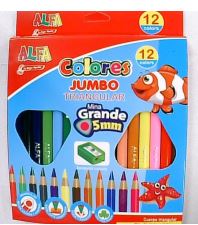 LAPIZ DE COLOR JUMBO 12PCS ALFA AF12-208