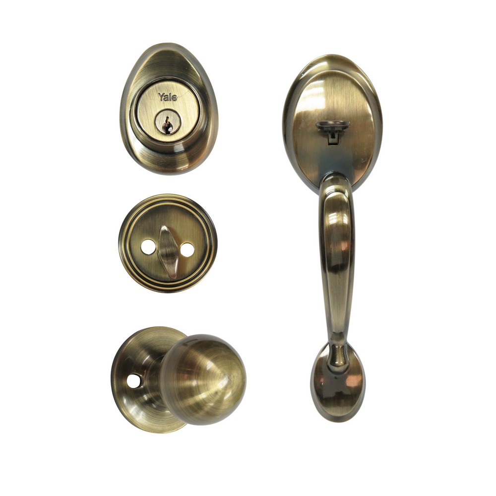 CERRADURA YALE ENTRADA LLAVE-MARIPOSA BRONCE ANTIGUO WALES 8989