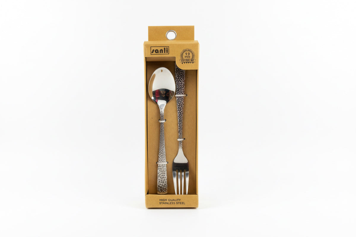SET PLATEADO DE CUCHARA Y TENEDOR SANLI 12PCS