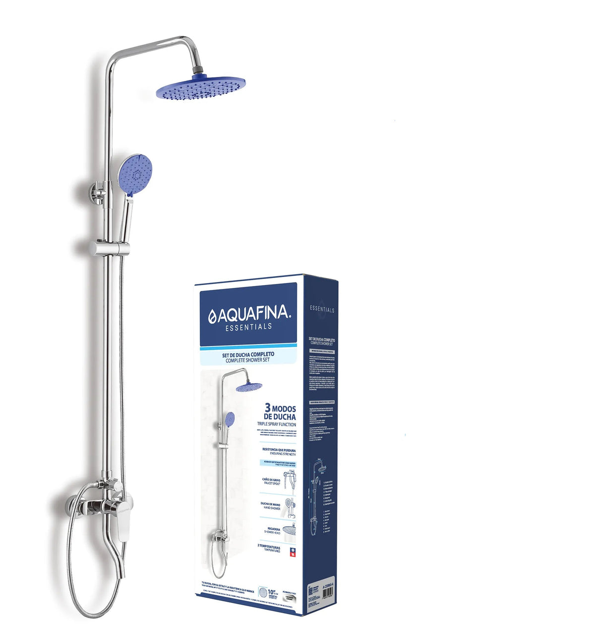 SET DE DUCHA COMPLETO CROMADO AQUA FINA A-CSSR65-A