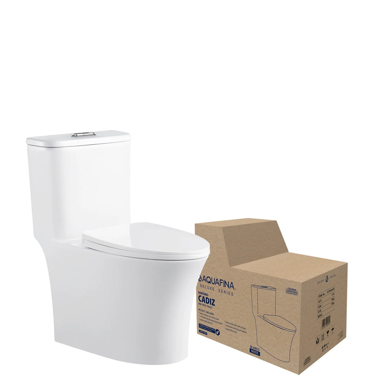 INODORO CADIZ UNA PIEZA BLANCO A-TD518-WT AQUA FINA