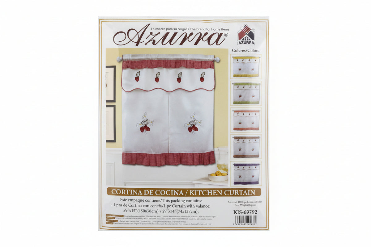 CORTINA DE FRESA PARA COCINA 1 PANEL 29X54 AZURRA KIS-69792