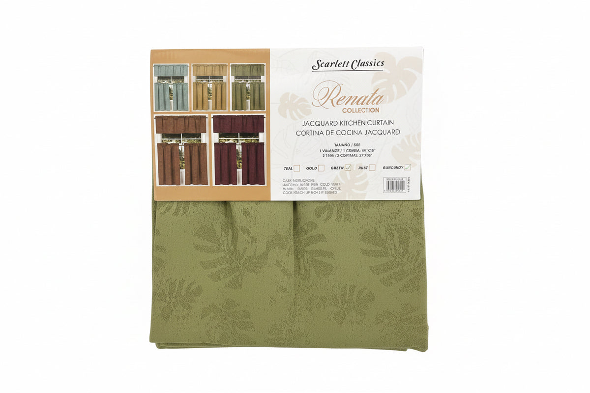 CORTINA DE COCINA RENATA 3PZS SCARLET CLASSICS