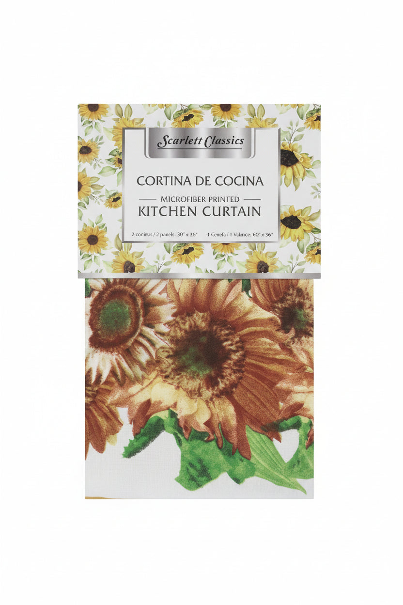 CORTINA DE COCINA 3 PIEZAS 60 × 36 PULGADAS SCARLET CLASSICS
