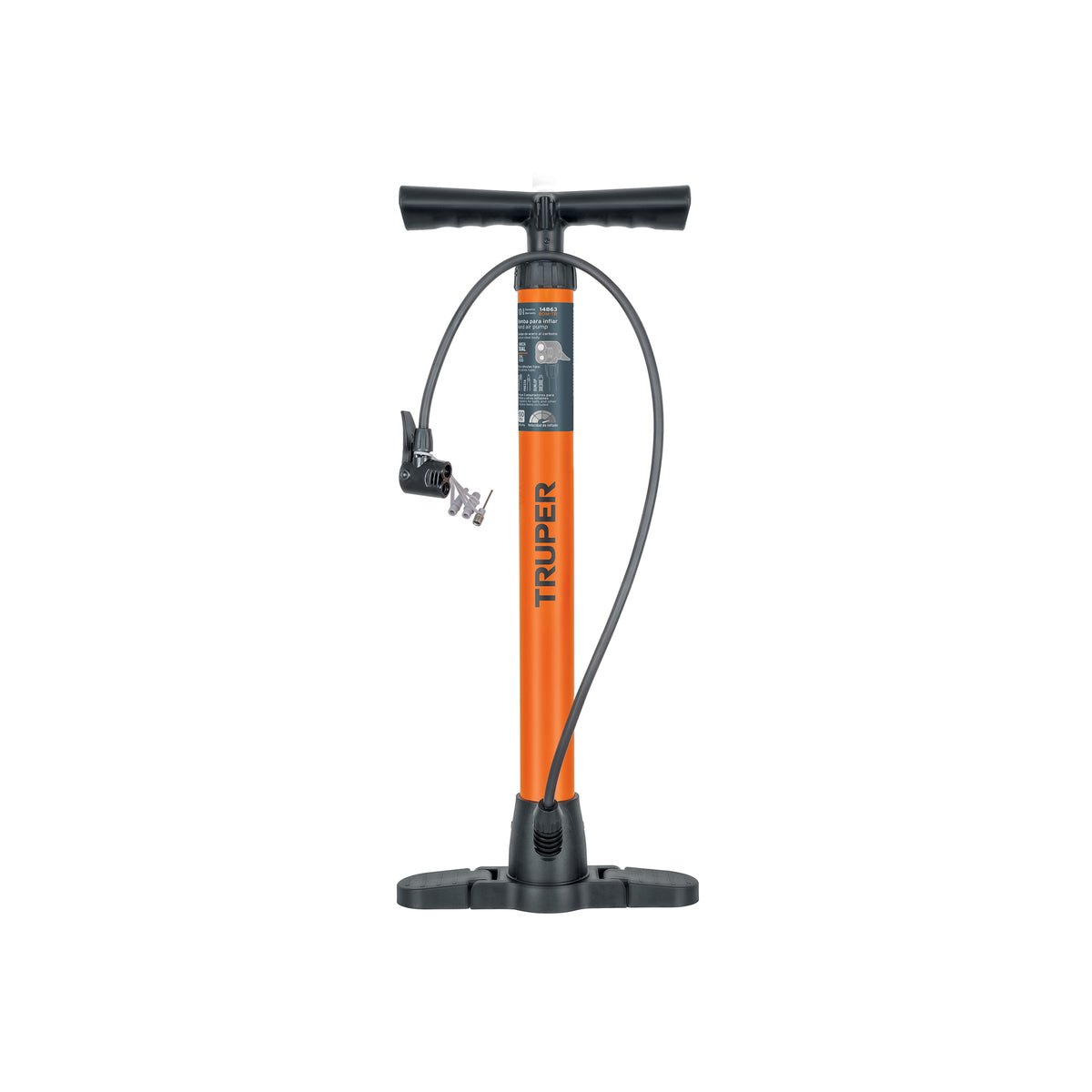 BOMBA PARA BICICLETA CABEZA DUAL 100PSI TRUPER 14863