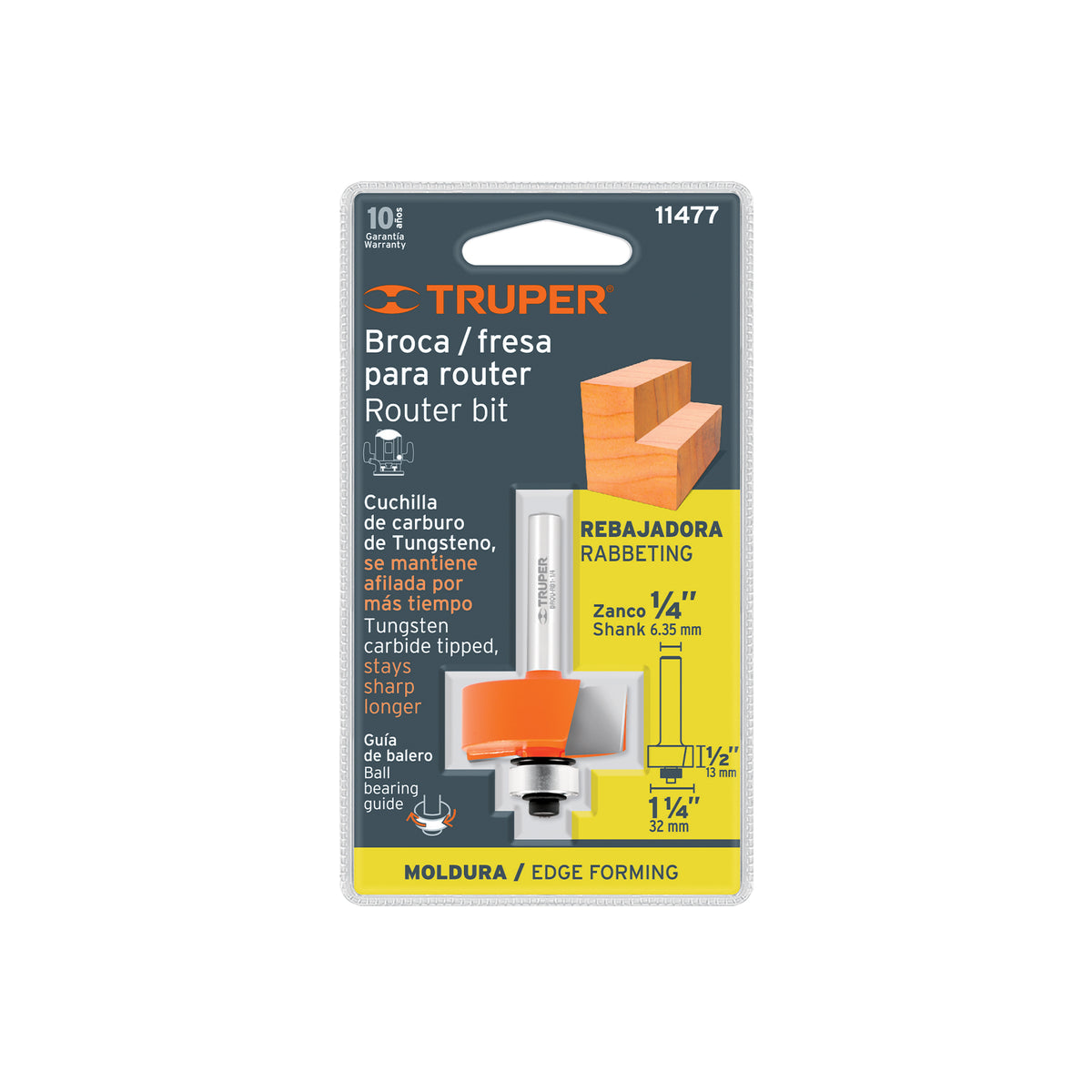 BROCA PARA ROUTER REBAJADORA DE 1 1/4 PLG 11477 TRUPER