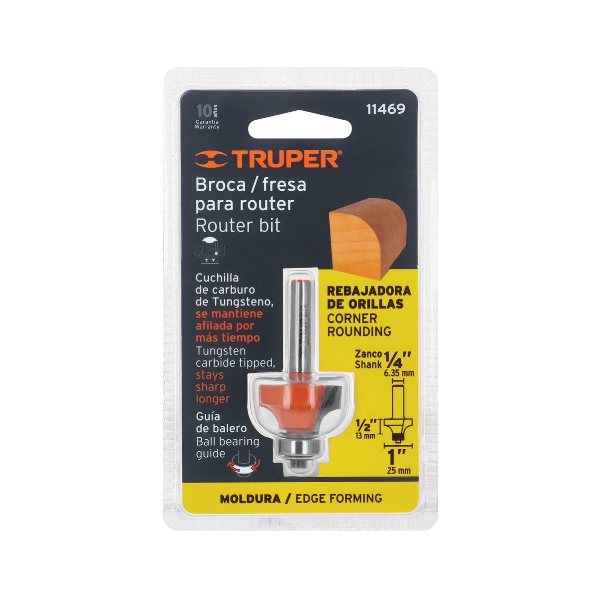 BROCA PARA ROUTER REBAJADORA DE ORILLAS DE 1 PLG 11469 TRUPER