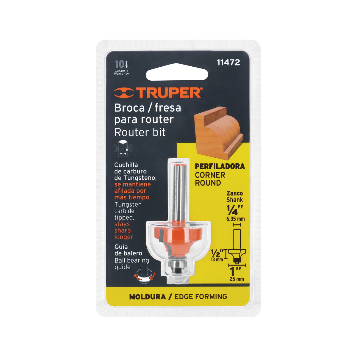 BROCA PARA ROUTER PERFILADORA DE 1 PLG 11472 TRUPER UNIDAD
