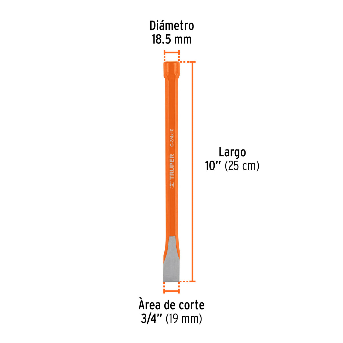CINCEL DE CORTE FRIO 3/4X10 PLG TRUPER 12145