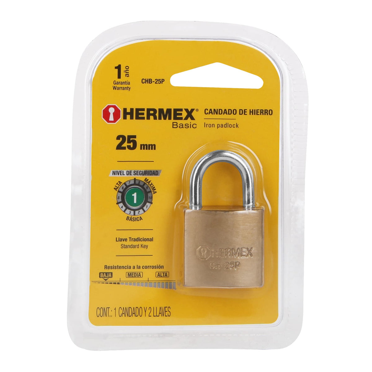 CANDADO HERMEX 25MM 22529
