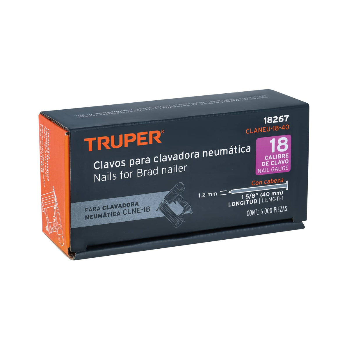 CLAVOS PARA CLAVADORA NEUMATICA 1 5/8 PLG TRUPER 18267