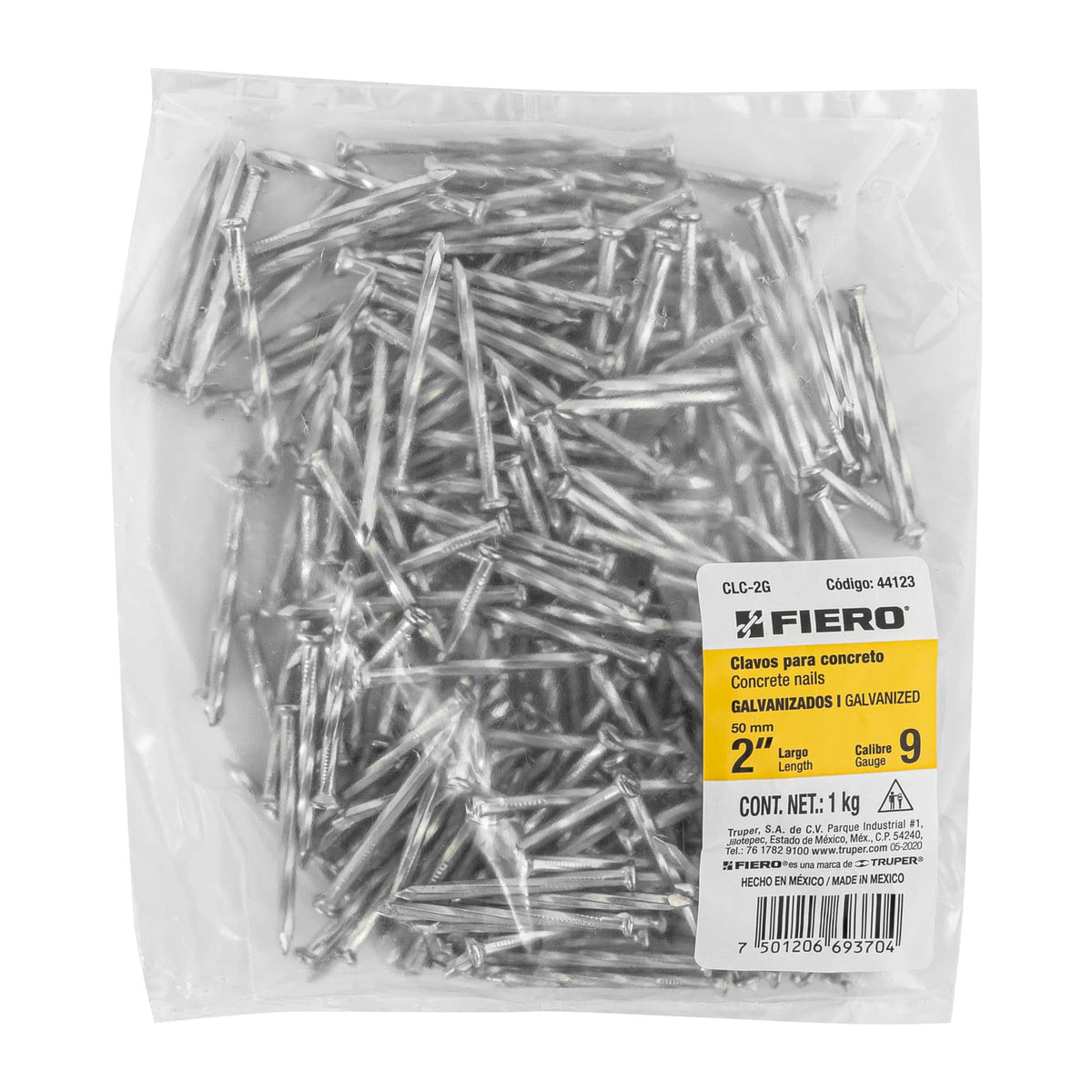 CLAVO GALVANIZADO 2 PLG 1KG FIERO 44123 BOLSA