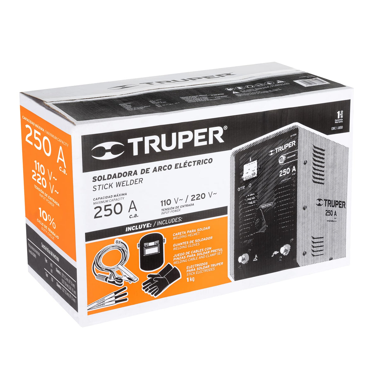 SOLDADORA DE ARCO ELECTRICA 110V/220V 250A TRUPER 13163