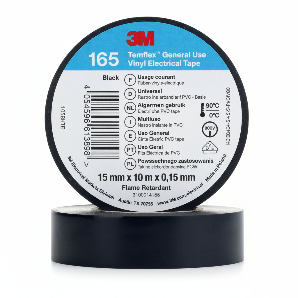 CINTA AISLANTE ELECTRICA #165 TEMFLEX 3/4PLG 30FT NEGRA