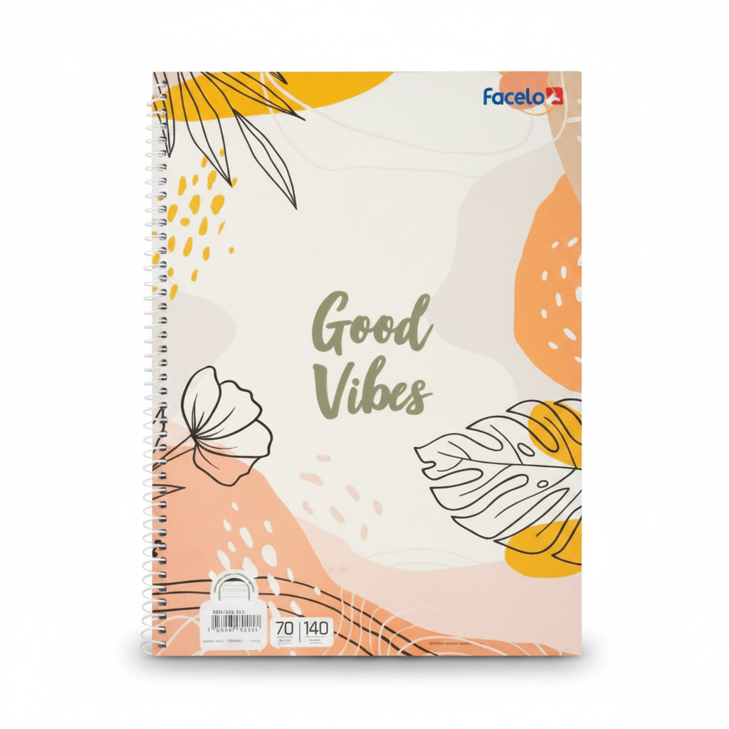 CUADERNO ESPIRAL CON DISEÑOS #1 FACELA RAYADO PT17010