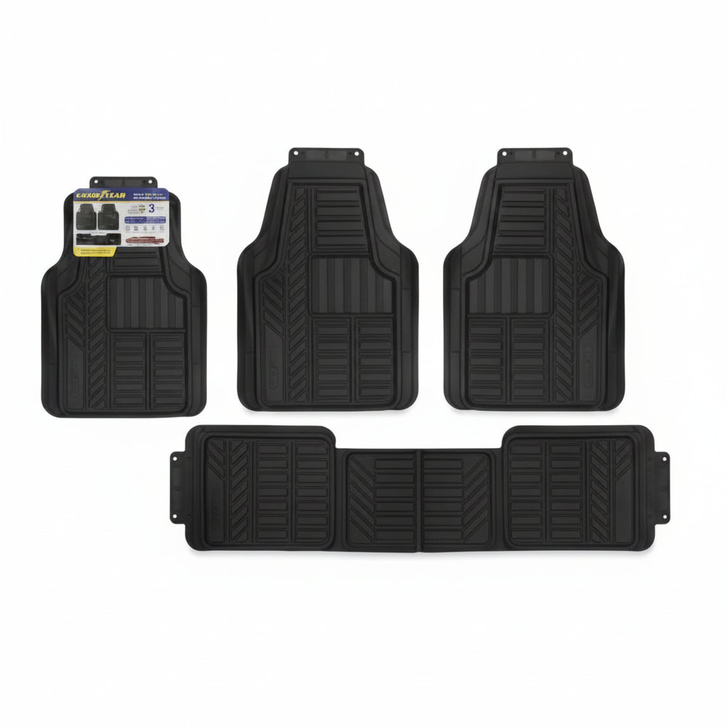 SET ALFOMBRA PARA AUTO HULE NEGRO 3PCS 991-23105
