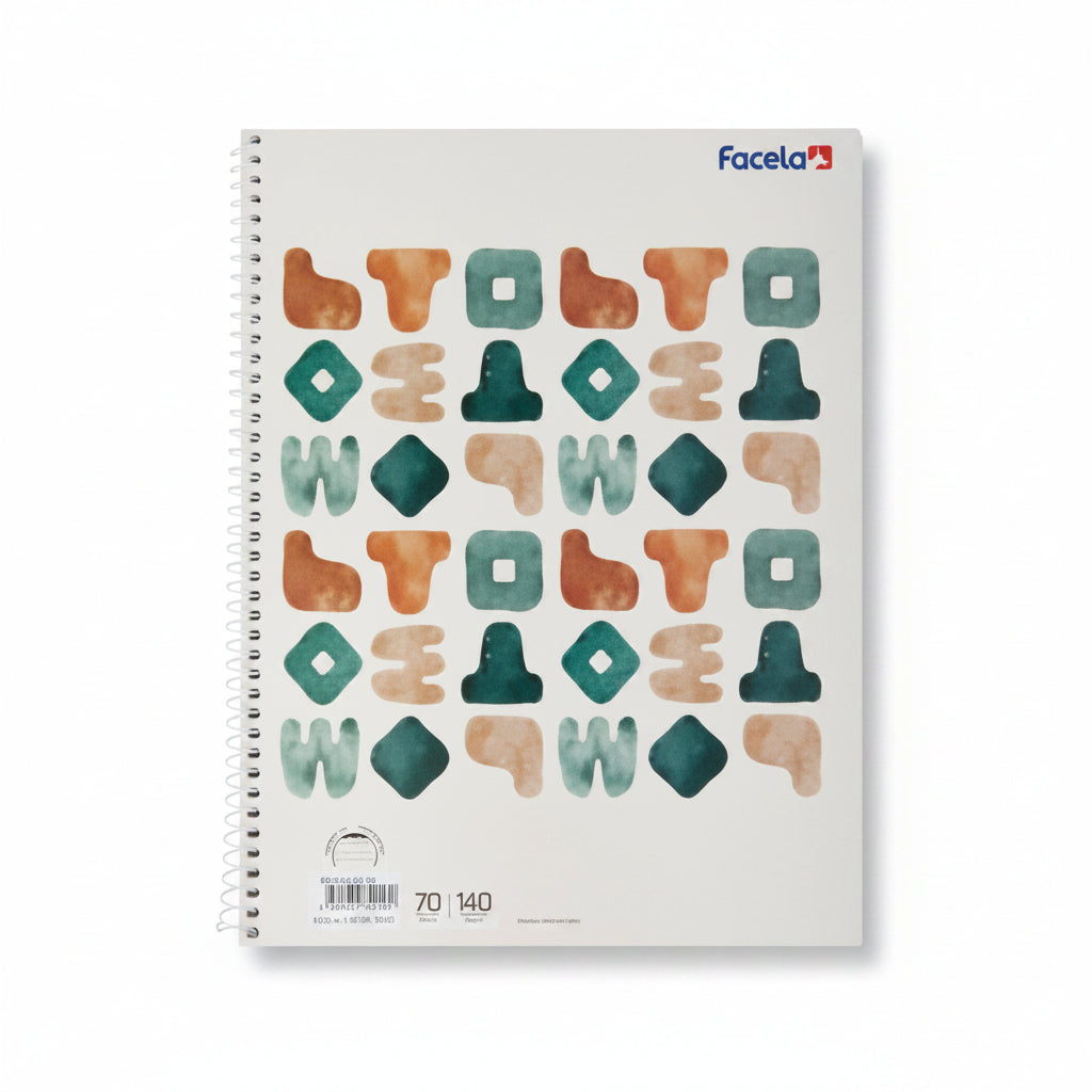 CUADERNO ESPIRAL CON DISEÑOS #3 MICALIGRAFIA FACELA RAYADO PT17020