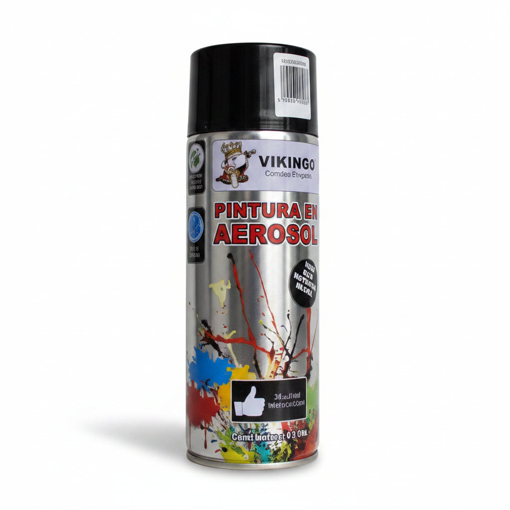 PINTURA SPRAY 10 OZ ALTA TEMPERATURA NEGRO VIKINGO 1200